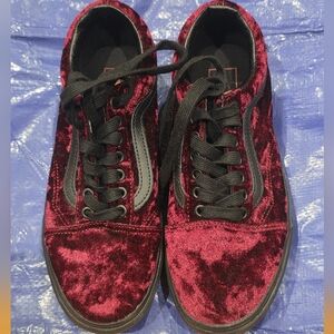Vans Burgundy Velvet Sneakers